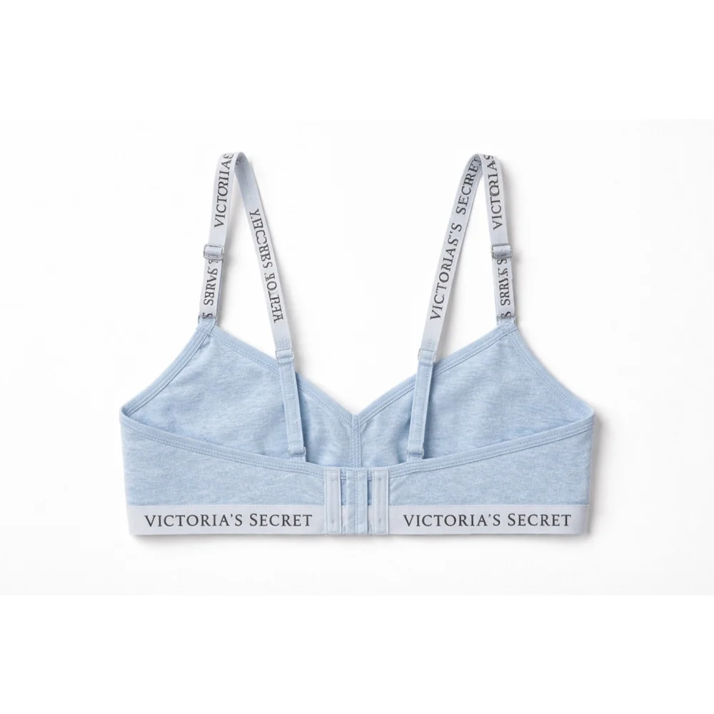 Victoria’s Secret Logo Bralette M Blue Heather NWT